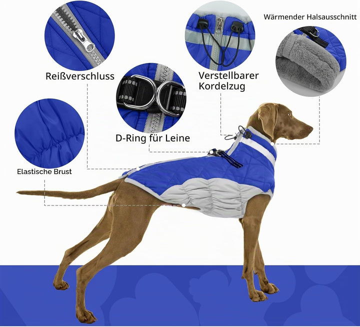 PUMYPOREITY Hundemantel Winter, Wasserdicht Hundejacken Grosse Hunde Weste Warm Winddicht Hundejacke