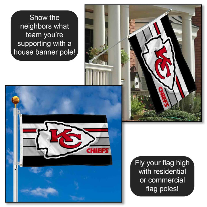 Kansas City Chiefs Retro Stripes Grosse Flagge 7,6 x 12,7 cm