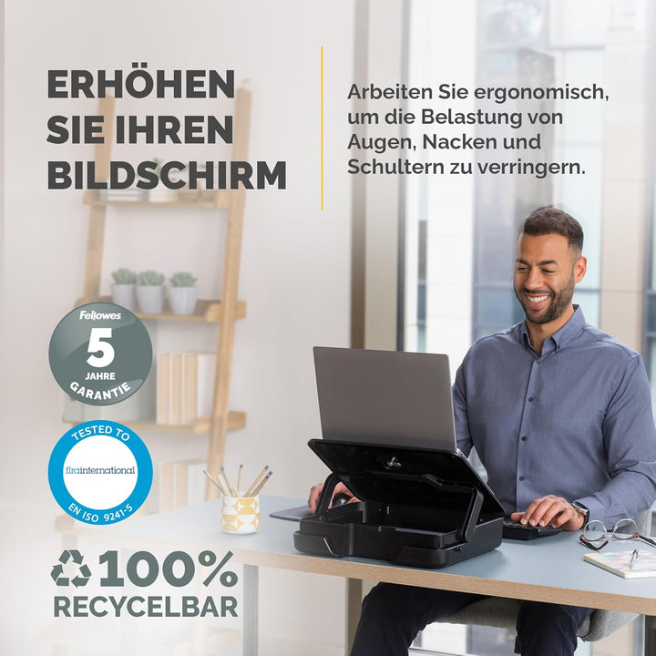 Fellowes Tragbarer Laptop-Ständer Tragetasche - Breyta™ 2-in-1 Design mit 5 Höhenverstellungen - Ide