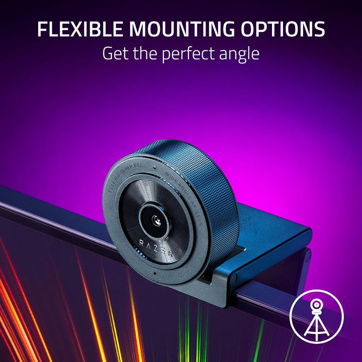 Razer Kiyo X - USB-Webcam für Streaming in Full-HD (1080p 30 FPS oder 720p 60 FPS, Autofokus, Plug +