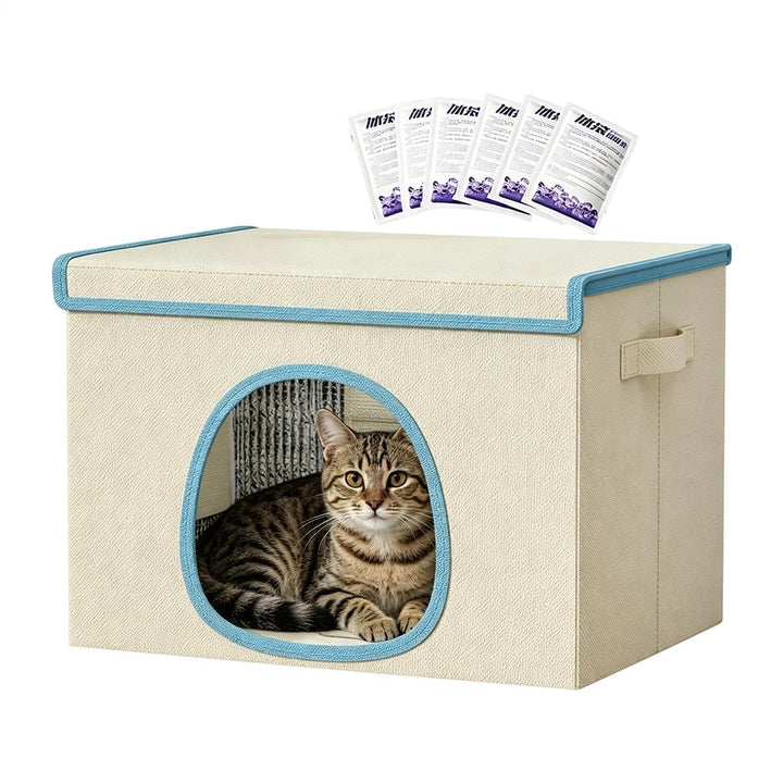 Faltbares Kühlhaus für Katzen &amp; Hunde – mit 6 wiederaufladbaren Kühlpads, Kühlhaus,atmungsaktives un