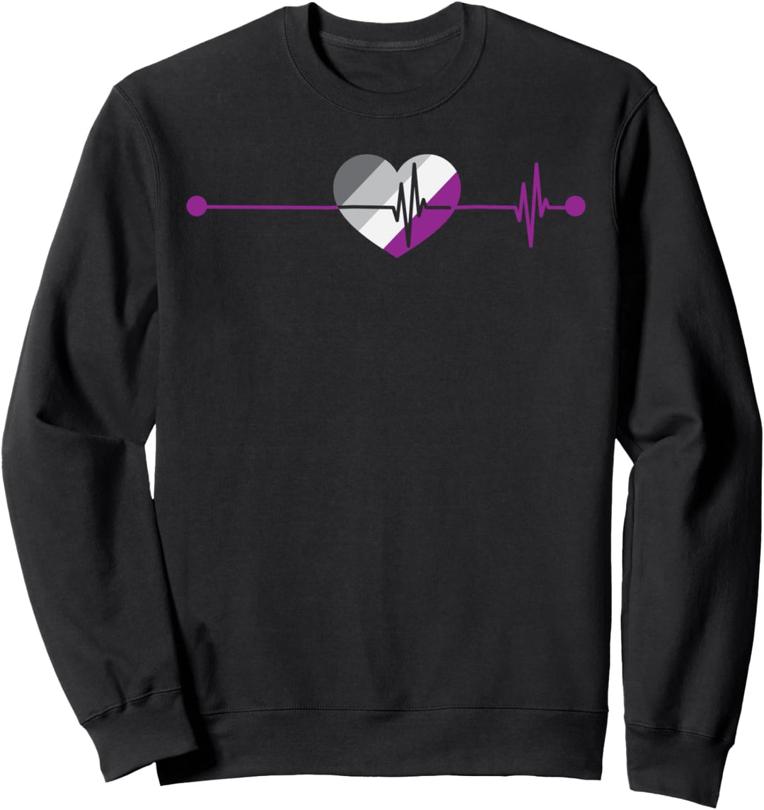 Aseuxalität Flagge Queer LGBTQ Geschenk Herzschlag Asexuell Sweatshirt