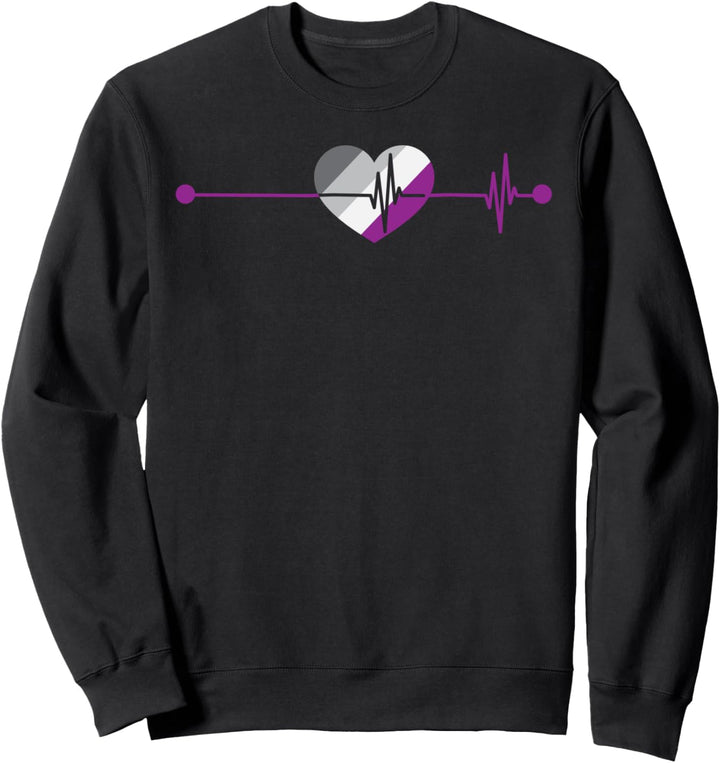 Aseuxalität Flagge Queer LGBTQ Geschenk Herzschlag Asexuell Sweatshirt