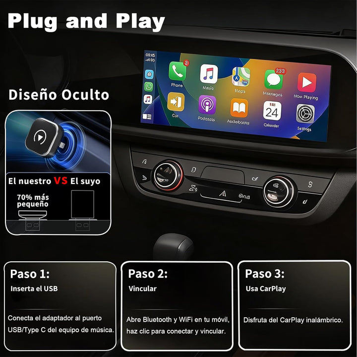 2 in 1 für Apple CarPlay & Android Auto Wireless Adapter, Car Play Adapter Auto für iPhone iOS 10+ &