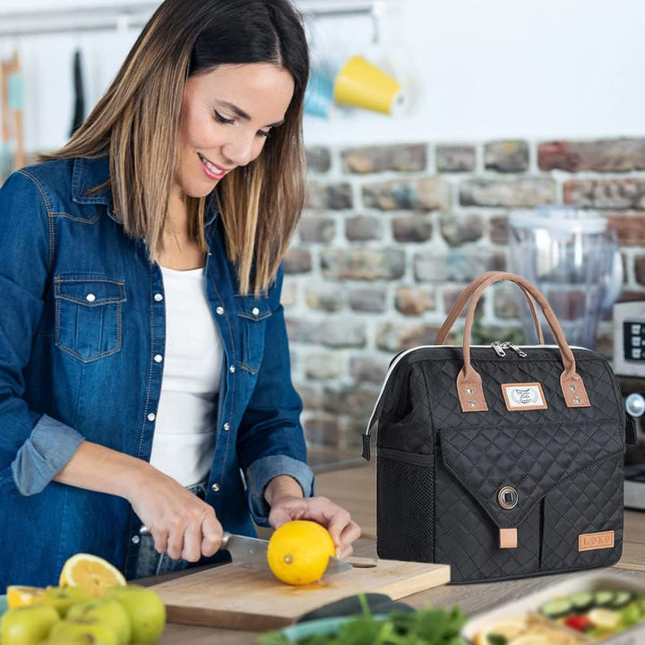 Lekesky Kühltasche Damen Lunchtasche Isolierte für Frauen Auslaufsichere Weit Geöffnete Lunchbox, 11