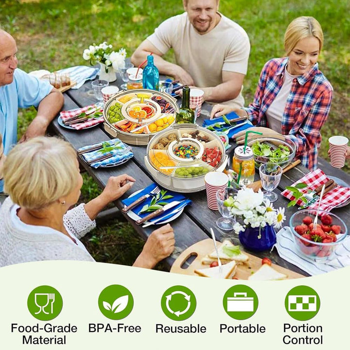 Camping Geschirr Set,Plastikgeschirr mit Edelstahl Campingbesteck,Unzerbrechliches Geschirr Set,Leic