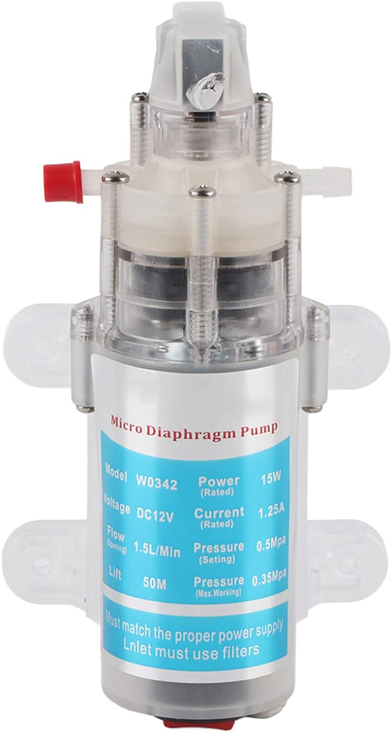 Membranpumpe, 12 V 15 W, leise Wasserpumpe für Lebensmittel, Mikromembranpumpe DC selbstansaugend 0,