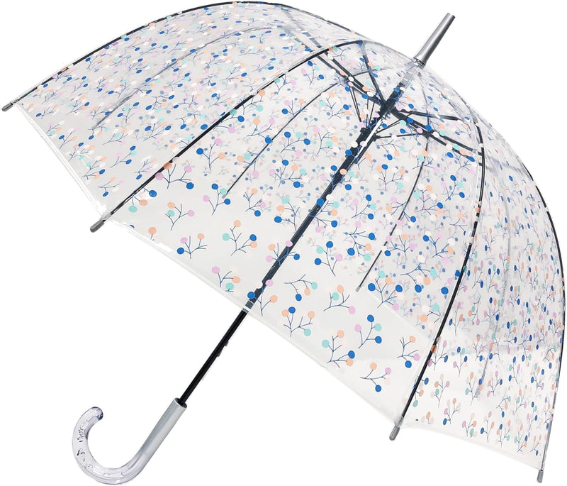 SMATI Durchsichtiger Regenschirm transparent Stockschirm Glockenform Baum des Lebens, mehrfarbig, Ba