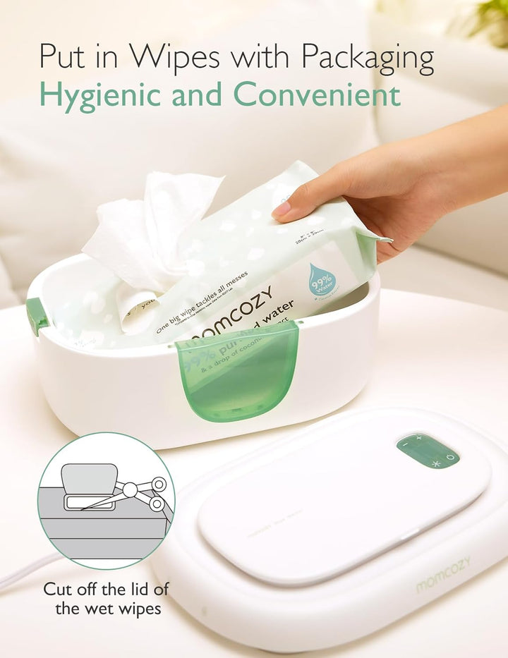 Momcozy Feuchttuch Wärmer, Federdesign, Feuchttücher Box mit grossem Fassungsvermögen, schnelles und