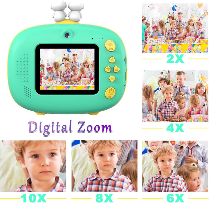ULEWAY Kinderkamera Sofortbildkamera, Digitalkamera für Kinder mit Druckpapier & 32G TF Karte, Video