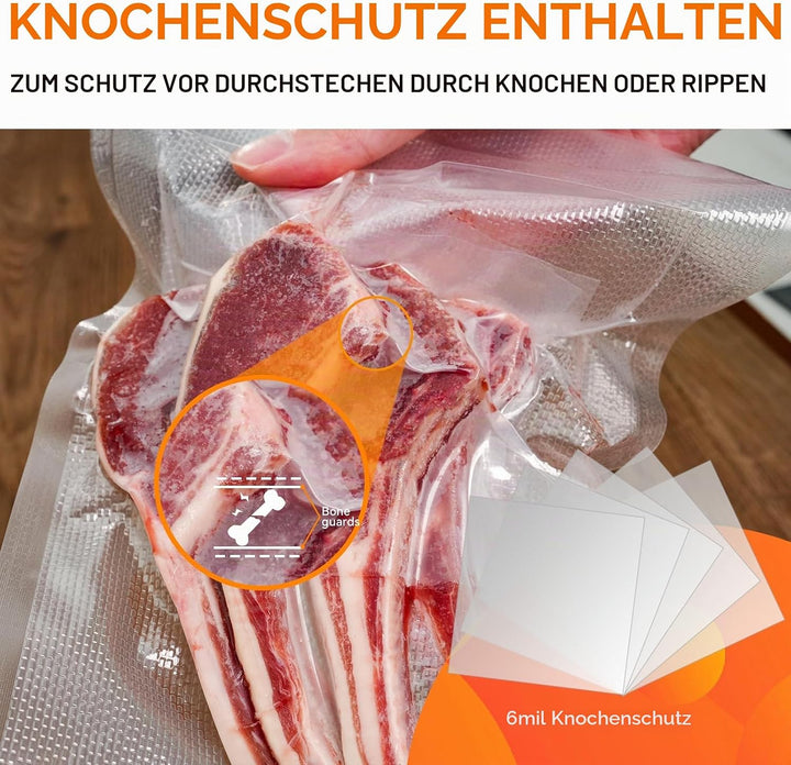 Wevac Profi- Vakumierfolienrolle 20x4500cm Vakuumierbeutel Rolle für Lebensmittel, BPA-frei, Vacuumi