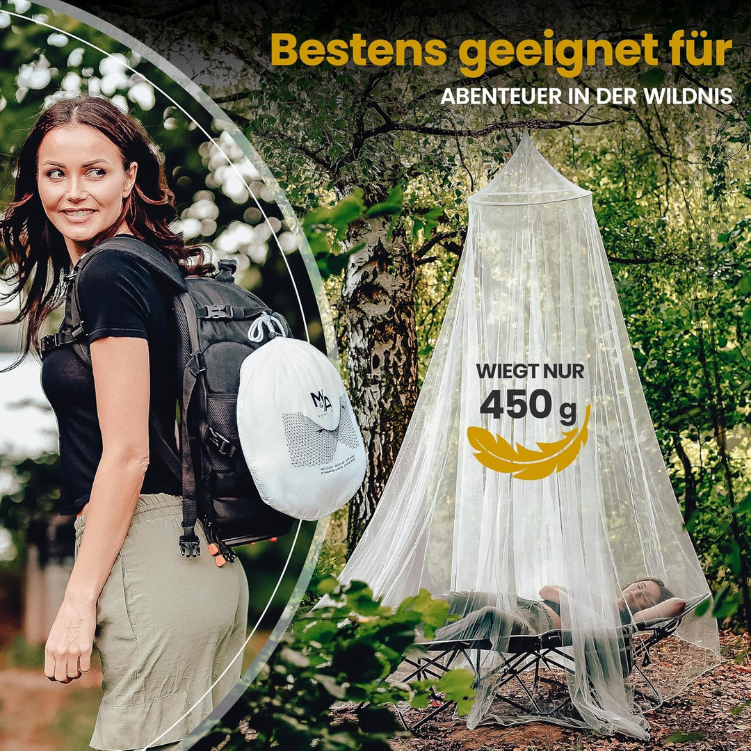 Moskitonetz Bett - Mückennetz Outdoor & Zuhause - Fliegennetz für Doppelbett & Einzelbett - Mosquito