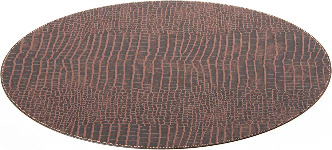 Nikalaz Oval Platzsets aus Recyceltem Leder, 4 Stück Tischsets, Tisch-Matten, Platzdeckchen 45.7 x 3