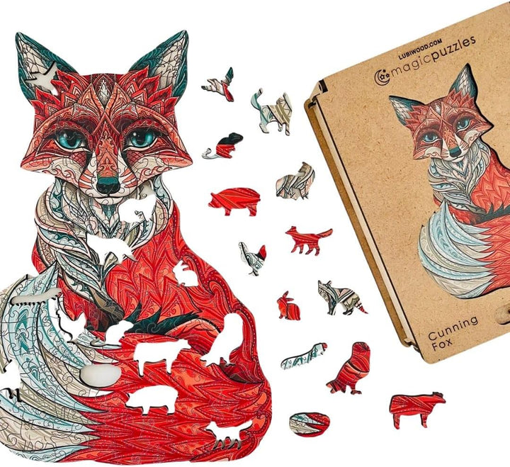 Lubiwood Verspielters Tierform-Holzpuzzle (29x21 cm) - Fördert Beobachtungsfähigkeiten und Zufrieden