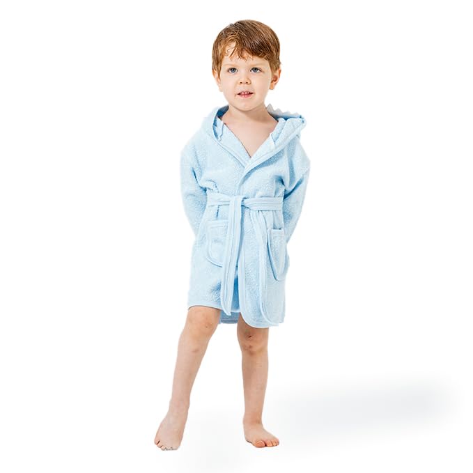 Baby Bademantel mit süssem Giraffenmotiv – Kapuzenbademantel aus 100% Baumwolle – Weich, saugfähig &