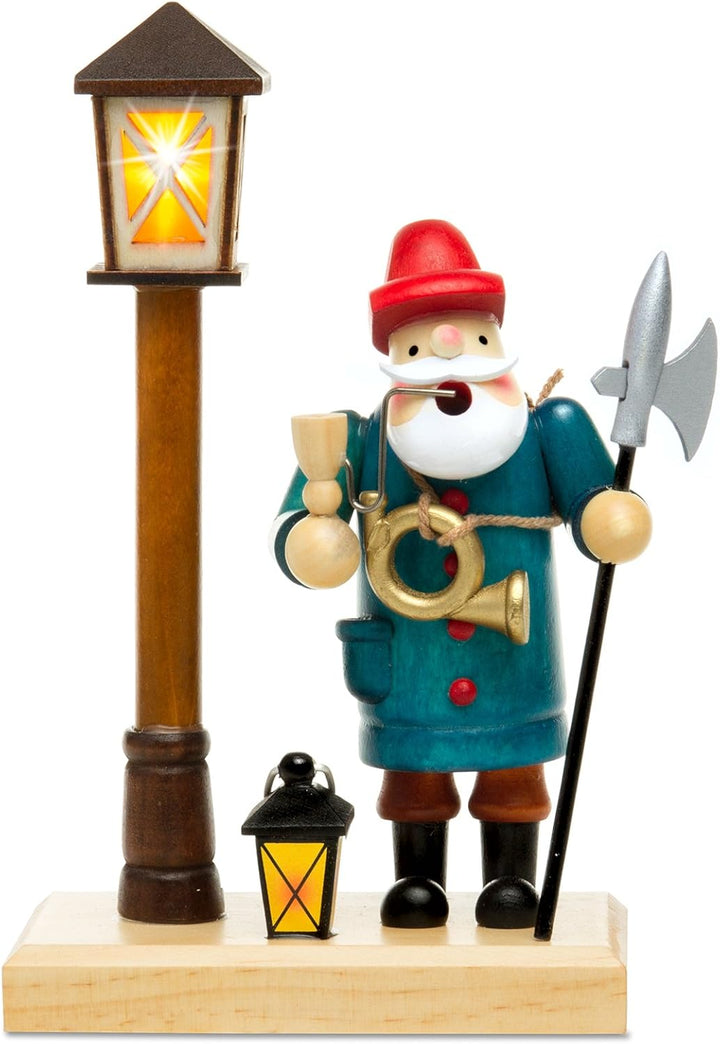 Sikora RM-A-LED Holz Räuchermännchen mit batteriebetriebener beleuchteter LED Laterne, Farbe/Modell: