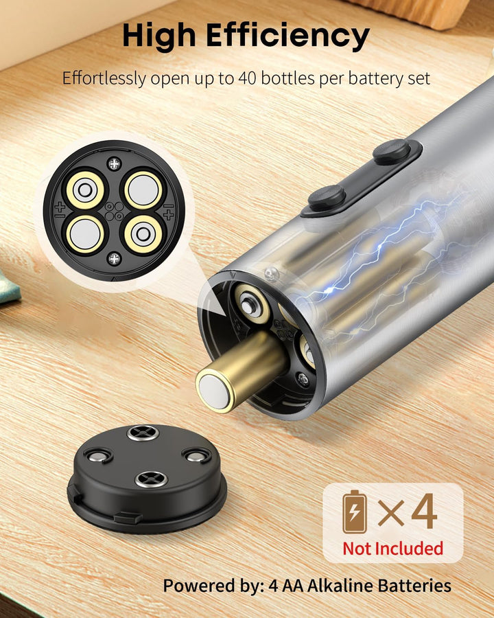 Pawfly Elektrischer Weinflaschenöffner mit Folien Schneider Batteriebetriebener Automatischer Weinöf
