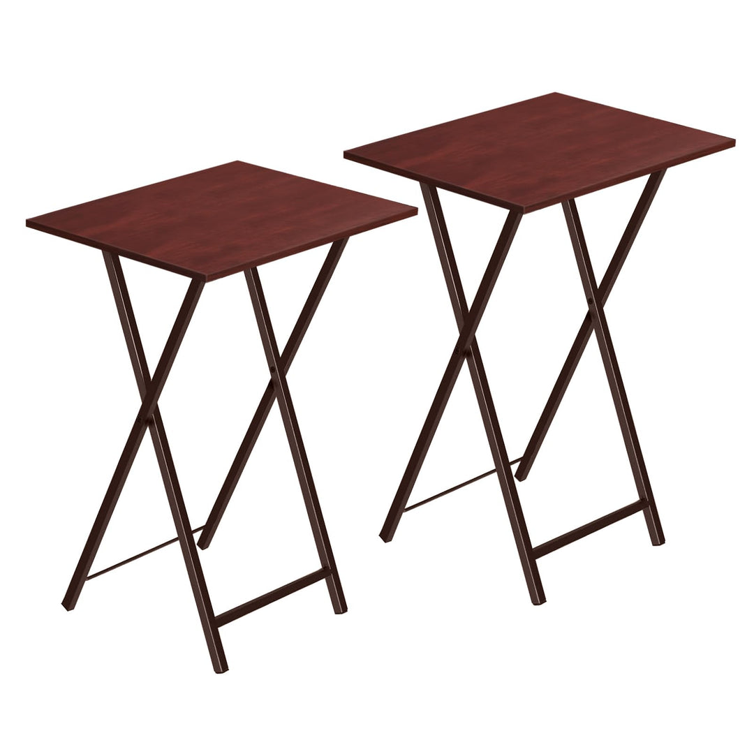 HOOBRO Beistelltisch Klappbar, Kleiner tabletttisch, TV Tray 2er Set, klapptisch Snack Tisch Industr