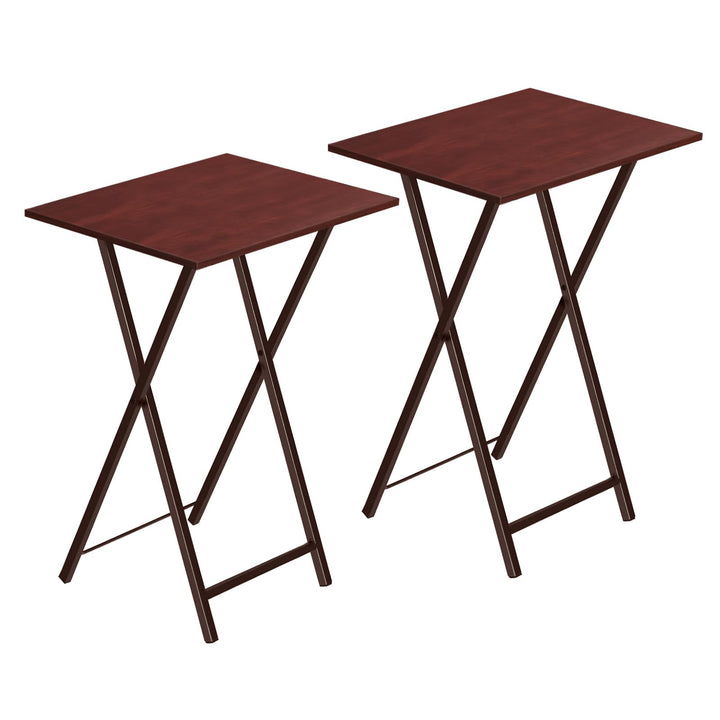 HOOBRO Beistelltisch Klappbar, Kleiner tabletttisch, TV Tray 2er Set, klapptisch Snack Tisch Industr