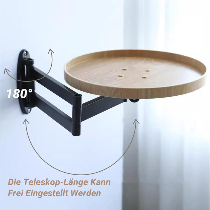 Rund Klapptisch Wand Holz Kleine Wandtisch Ausziehbar Klapptisch Platzsparend Schwebender Nachttisch