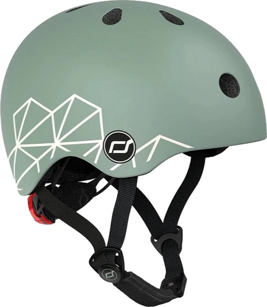 Scoot and Ride Helm XS Groen met Lijntjes