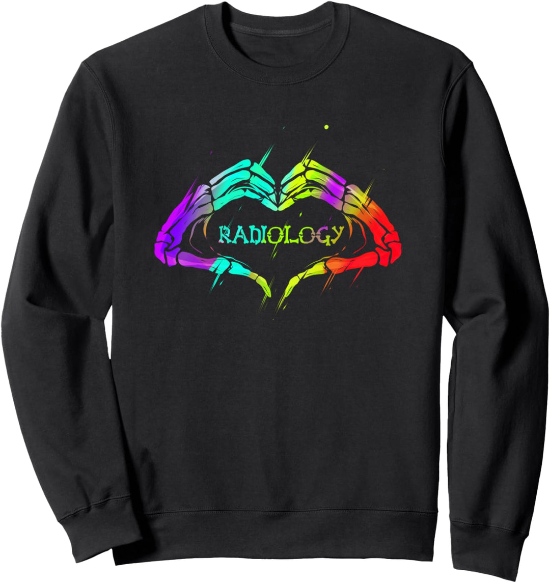 Love Radiologie X-Ray Herz mit Hände Radiologen Sweatshirt