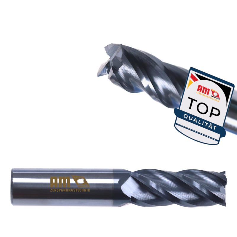 AM-Zerspanungstechnik VHM Schaftfräser | Hochwertiger VHM-Fräser | TiAlN HPC | In Grössen Ø1-20mm er