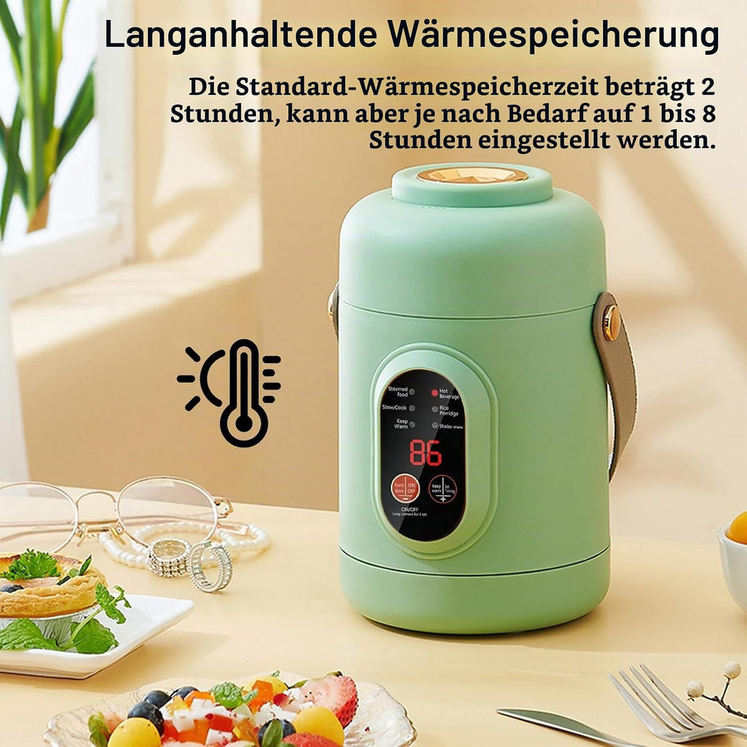 Elektrischer Hot Pot, Tragbarer Elektrischer Topf 800ML Ramen-Kocher mit 6 Modi &amp; Timer Reise-Kochto