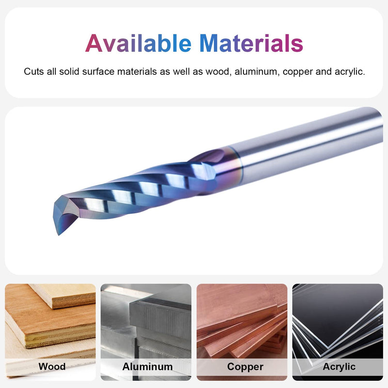 SpeTool Alu Fräser 6mm Schaft Einschneider Fräser Schaftfräser Holz Fräser Aluminium 22mm Schnittlän