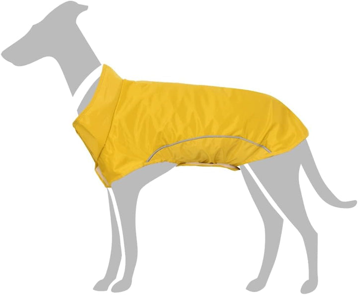 vidaXL Hunde Regenmantel mit Reflexstreifen Polyester Gelb M, Hundemantel, Hundejacke, Regenjacke fü