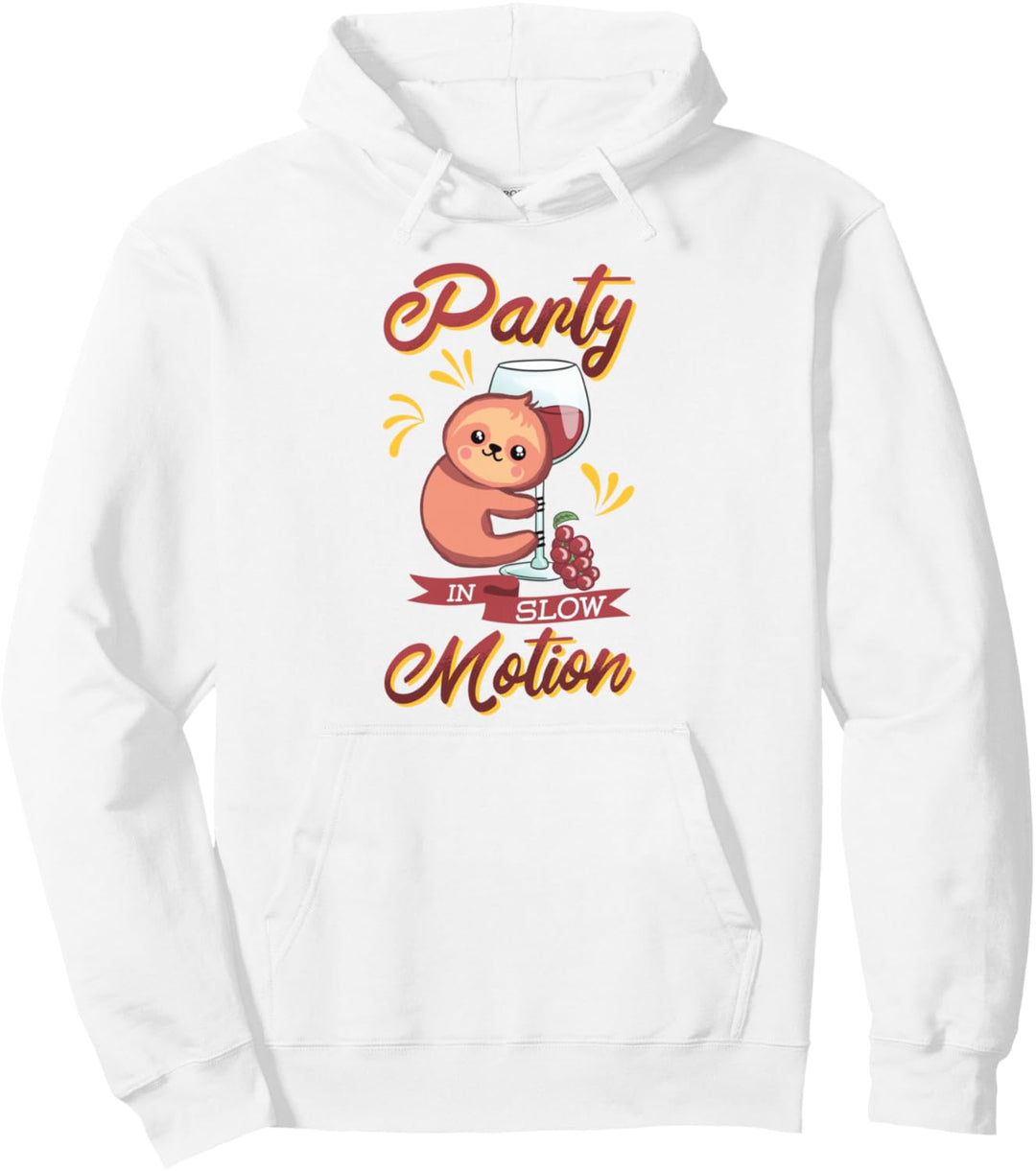 Wein Weingläser mit Wein trinkendes Faultiere lustiges Wein Pullover Hoodie