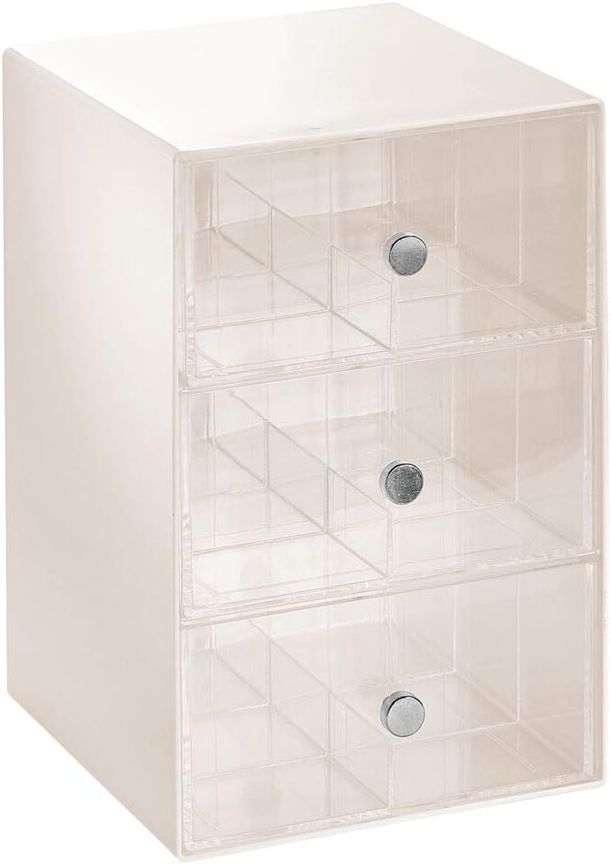mDesign Küchen Organizer mit 3 Schubladen – Aufbewahrungsbox für Teebeutel, Kaffeepads, Süssungsmitt