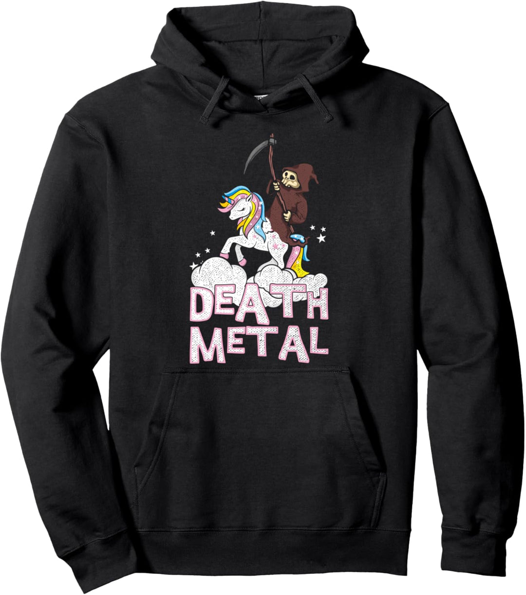 Death Metal Einhorn Unicorn Pullover Hoodie