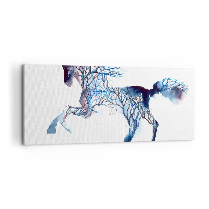 Wandbilder Dekoration Wohnzimmer natur malen schön Hengst Panorama Bilder auf Leinwand 120x50cm Lein