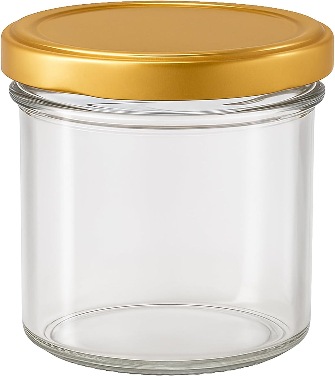 Vitrea 100x Marmeladengläser 125 ml - mit Deckel Gold TO 66 - Einmachgläser zum befüllen mit Schraub
