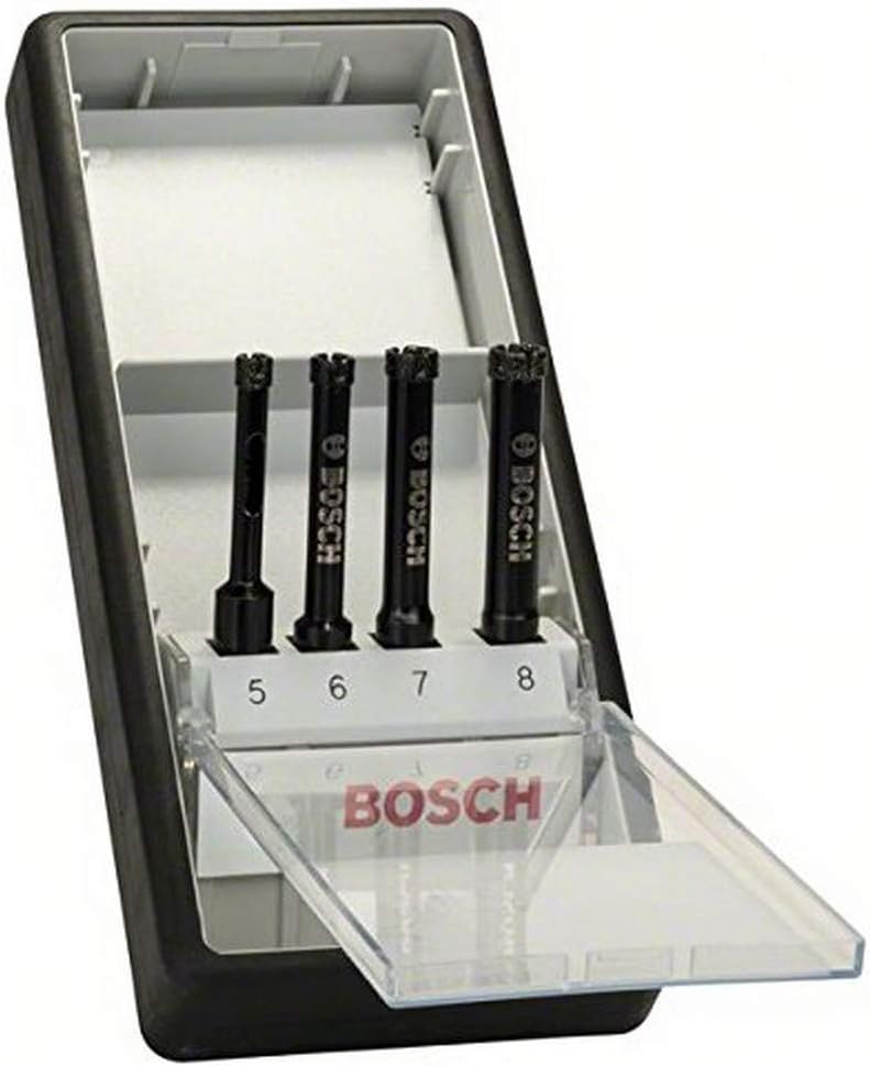 Bosch Professional 4tlg. Diamant-Bohrer-Set nass Diamond for Hard Ceramics 5, 6, 7, 8mm, 5, 6, 7, 8m