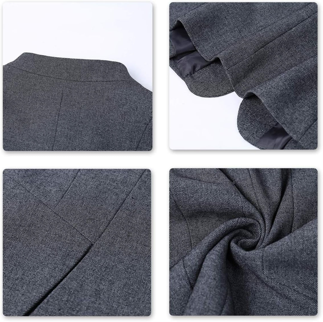 YYNUDA Damen Slim Fit Blazer Sommer Elegant Anzugjacke mit EIN Knopf Kurz für Office Business M Dunk