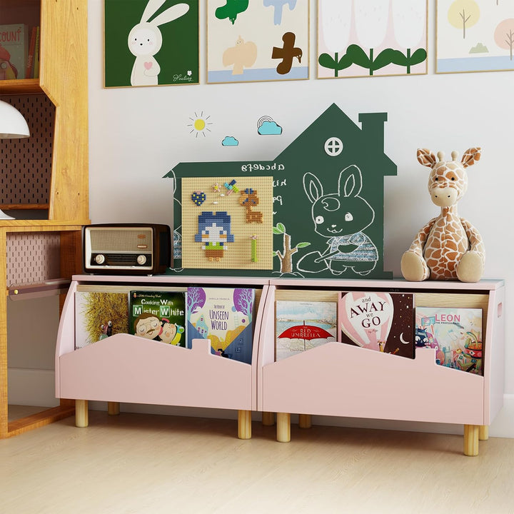 COSTWAY Spielzeugkiste Holz mit Regal, Spielzeugtruhe mit Deckel, Aufbewahrungstruhe Spielzeugbox fü