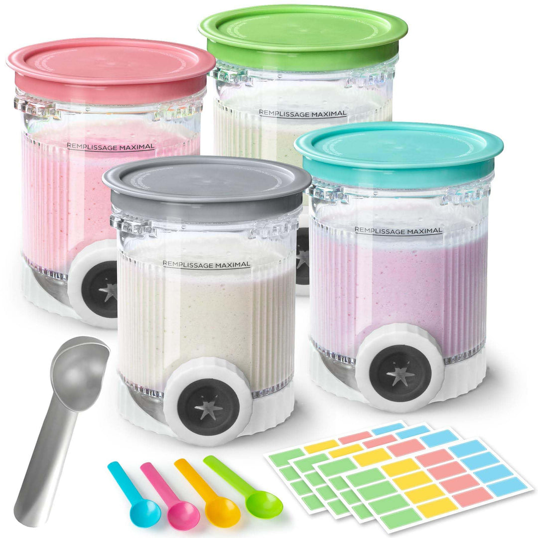 4 Stück Behälter für Ninja Swirl by CREAMi, Swirl Pints und Deckel Kompatibel mit Ninja NC700/NC701E