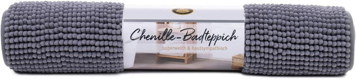 Gözze - Anti-Rutsch-Badematte, Superweich, 100% Mikrofaser, 60 x 100 cm - Grau Grau 60 x 100 cm, Gra