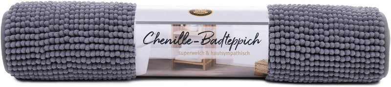 Gözze - Anti-Rutsch-Badematte, Superweich, 100% Mikrofaser, 60 x 100 cm - Grau Grau 60 x 100 cm, Gra