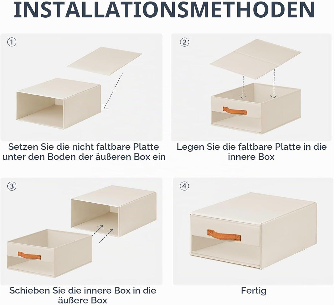DIMJ Schubladen Ordnungssystem Schubladenboxen - Aufbewahrungsbox Faltboxen mit Fenster Organizer Sc