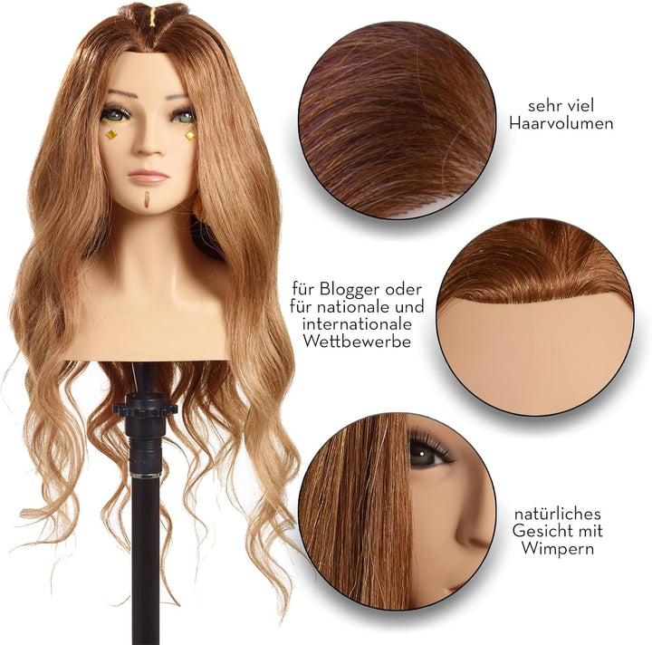 L'IMAGE Malin mit 50cm Echthaar, mittelblond, mit Wimpern
