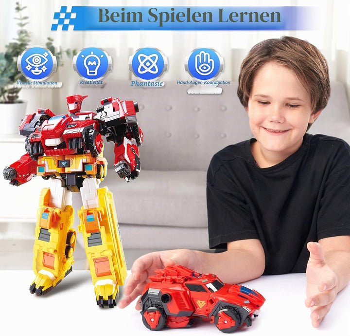 Quantum Heroes DINOSTER 2 in 1 Transformable Roboter Raptor Tron 11,02 Zoll | Roboter Spielzeug für
