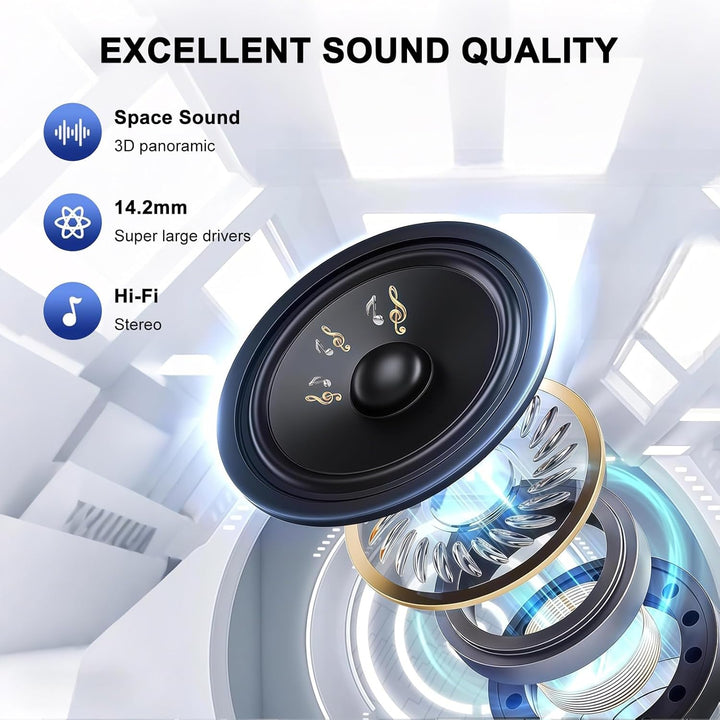 Open Ear Kopfhörer, Bluetooth 5.4 Kopfhörer Kabellos, IP55 wasserfeste Ohrhörer mit ENC Mikrofon, 30