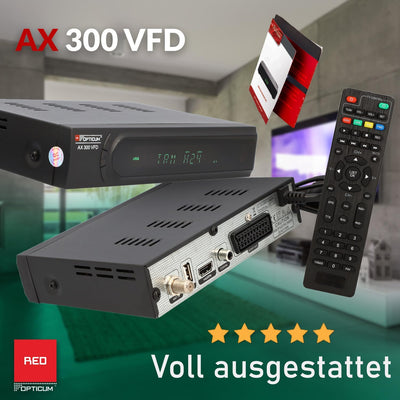 RED OPTICUM AX 300 VFD Sat Receiver mit PVR I Digitaler Satelliten-Receiver HD mit alphanumerischem