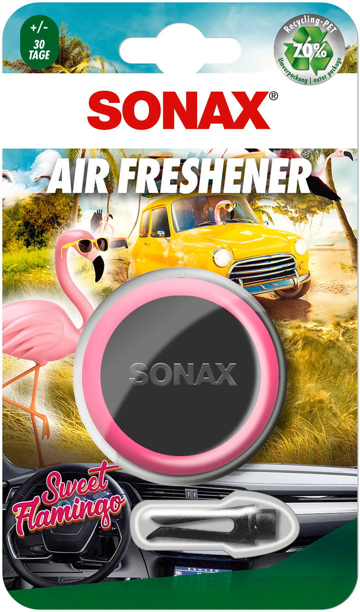 SONAX Air Freshener Sweet Flamingo (6x 1 Stück) für ein intensives, langanhaltendes Dufterlebnis | A