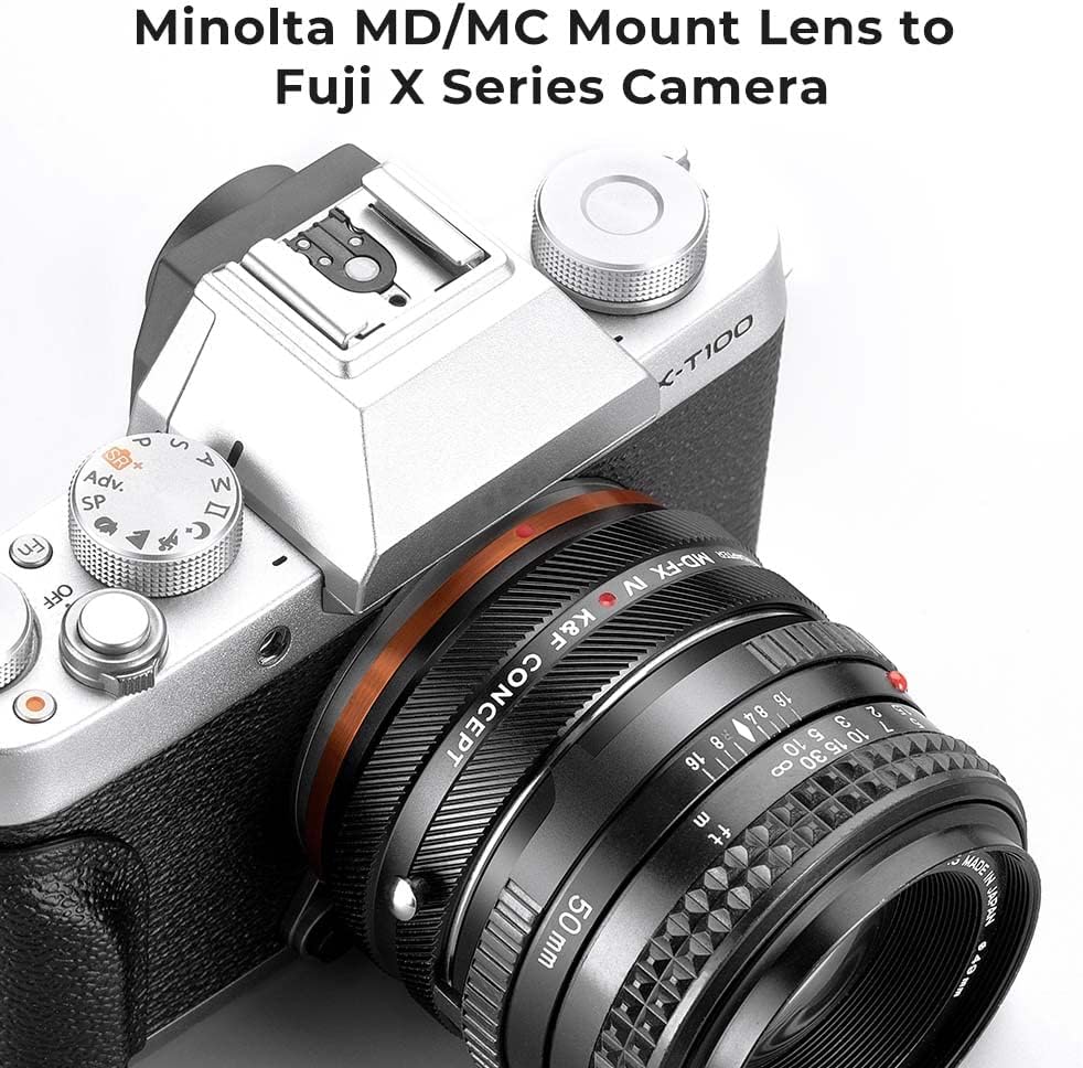 K&F Concept MD-FX IV PRO Objektivadapter mit Blendenring, kompatibel mit Objektiven der Minolta MD-S