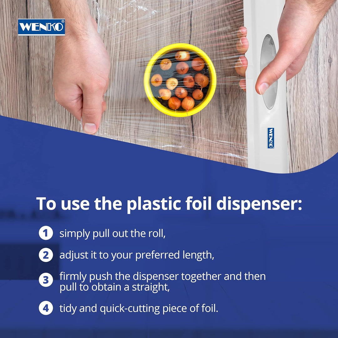 WENKO Folienschneider Mod. Perfect-Cutter praktischer Abroller für Frischhaltefolie und Alufolie Fol