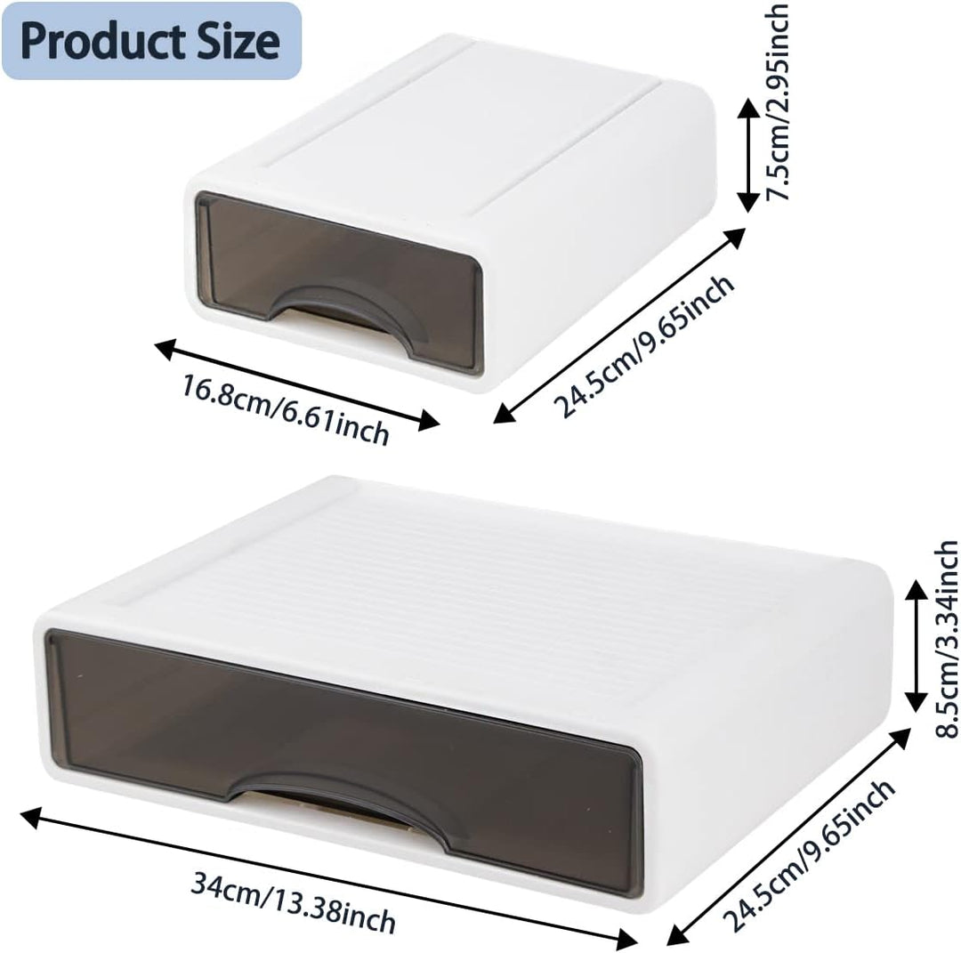 3Pcs Schreibtisch Organizer Schubladen, Stapelbare Desktop Aufbewahrungsbox mit 3 Schubladen, Büro S